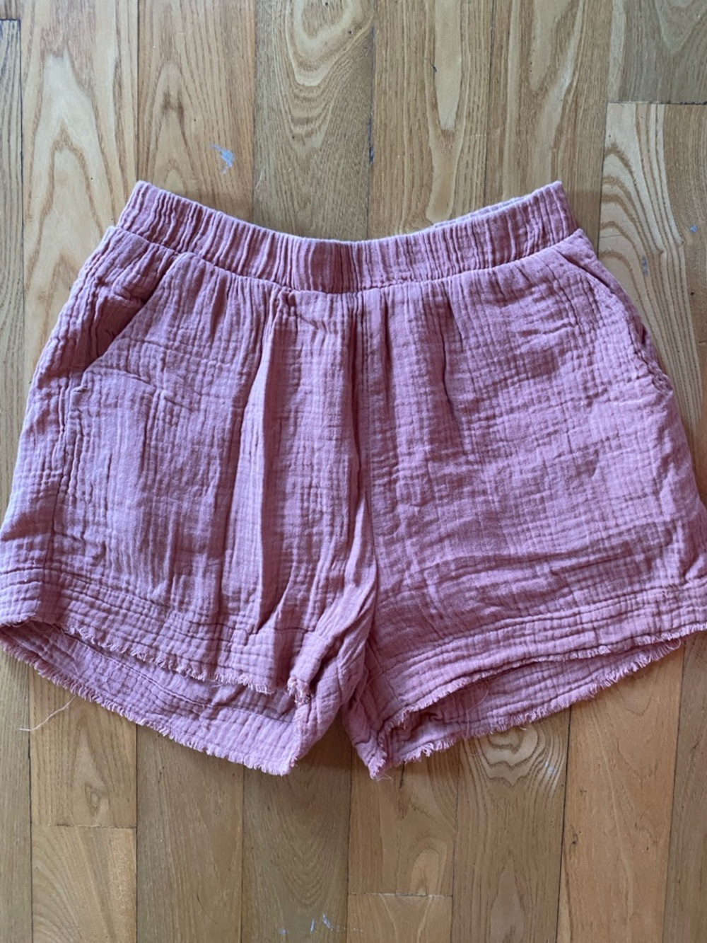 Together Pale Pink Gauze High-Waist Shorts
